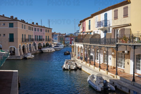 Port Grimaud village and harbour, near St Tropez, Cote d'Azur, Riviera, South of France