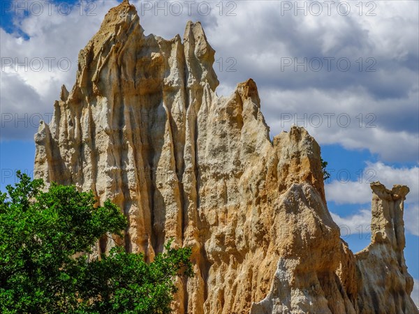 Les Orgues dÂ´Ille sur Tet, limestone formations, geological site in PyrÃ©nÃ©es-Orientales,	Languedoc-Roussillon, France