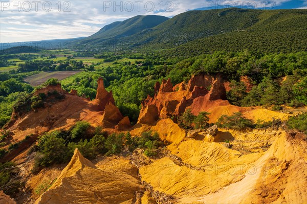 ochre rocks of Rustrel, France, Provence, Luberon, Rustrel