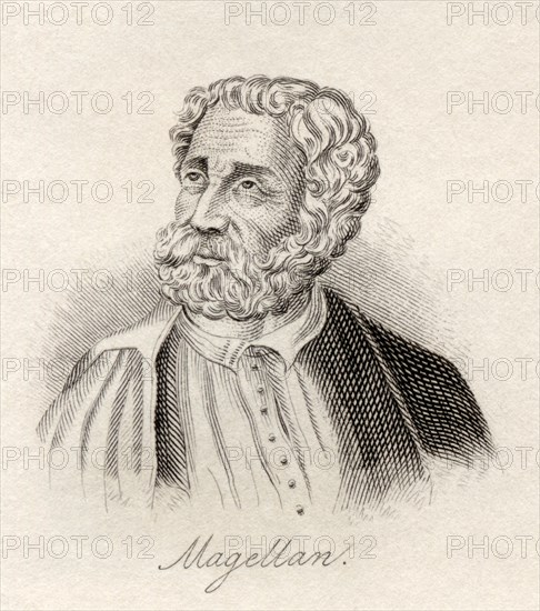 Ferdinand Magellan 1480 1521 Portuguese maritime explorer From the book Crabb s Historical Dictionary published 1825