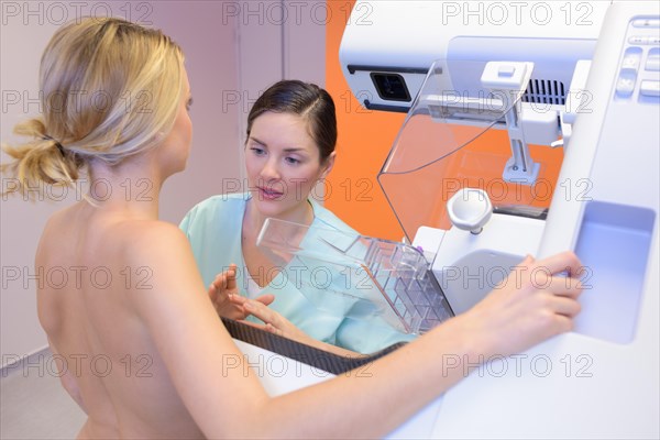 woman having mammography