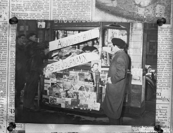 Newspaper Strike Paris Date: January 13, 1947 Location: France, Paris