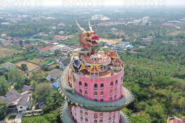 Beautiful view of Wat Samphran Temple in Nakhon Pathom Thailand