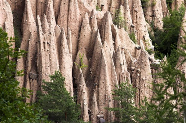 view to the earth pillars, Italy, Suedtirol, Ritten