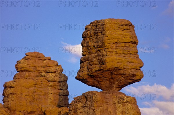 Eroded landscape with pinnacles and balanced rocks south of Tucson, Arizona, USA