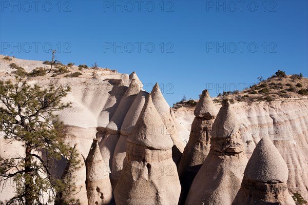 KASHA-KATUWE TENT ROCK cone shaped rock carved out of a volcanic deposit (pumice, ash). New Mexico, USA.