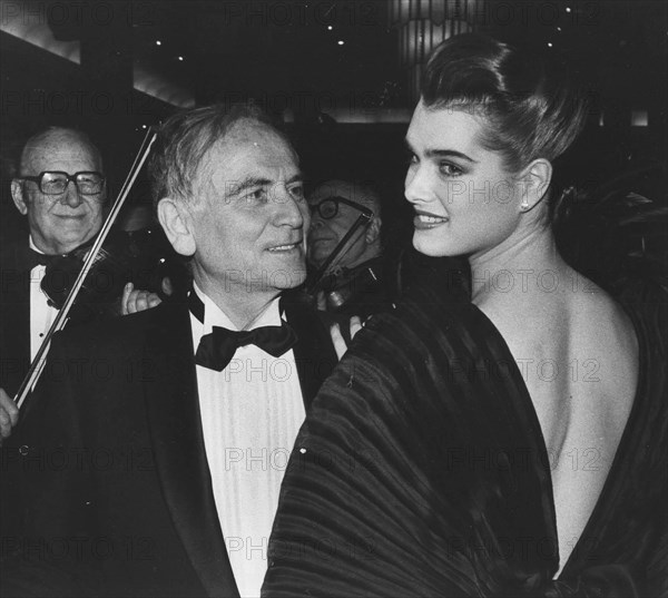 Apr. 15, 1985 - BROOKE SHIELDS and disigner Pierre Cardin in New York 1985.(Credit Image: © Globe Photos/ZUMAPRESS.com)