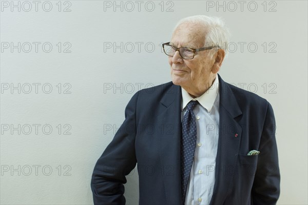 Madrid, Spain. 7th Apr, 2014. The fashion designer Pierre Cardin attends a conference at the French Institute of Madrid under the title 'The stage production of Pierre Cardin'. (Photo by Oscar Gonzalez/NurPhoto) Credit:  Oscar Gonzalez/NurPhoto/ZUMAPRESS.com/Alamy Live News