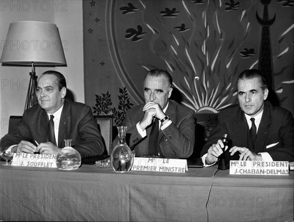 Georges Pompidou at a press conference