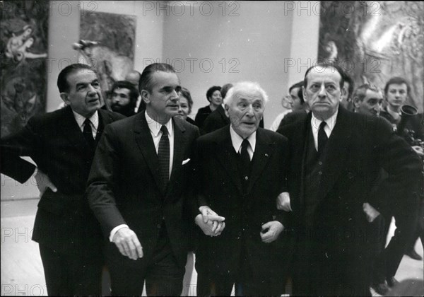 Dec. 12, 1969 - A Chagall Exposition opened this morning in the Grand Palais which was overseen by Prime Minister Chaban-Delmas
