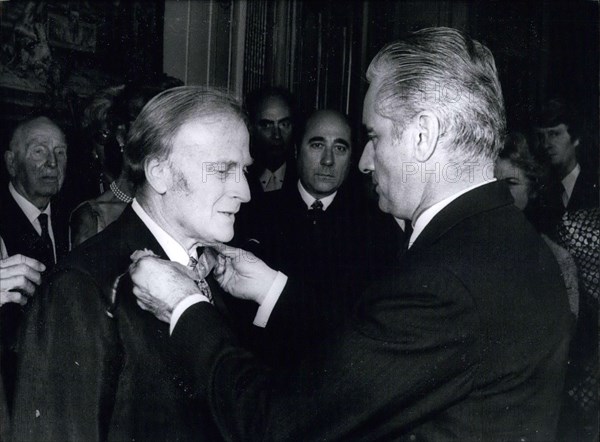 Sep. 16, 1971 - Chaban-Delmas Awards Yehudi Menuhin the Legion of Honor