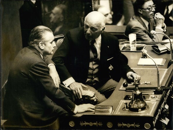 May 23, 1972 - Jacques Chaban-Delmas opened the general political debates at Palais Bourbon this afternoon.