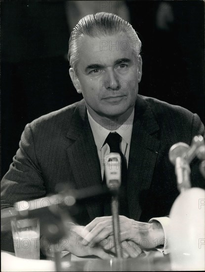 Apr. 11, 1974 - Jacques Chaban-Delmas ate his breakfast at France-International this morning and answered Philippe Gildas's questions about his candidacy for President of France.