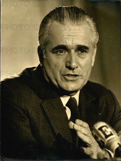 Apr. 13, 1974 - Jacques Chaban-Delmas shared his campaign strategy with journalists during a press conference that he held at the Congress Palace in Paris.
