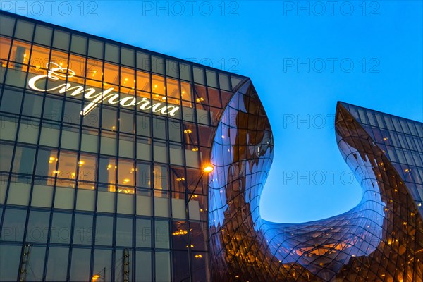 MALMO, SWEDEN - DECEMBER 30, 2015: Emporia Shopping Center, detail of modern architecture and largest shopping mall in Scandinav