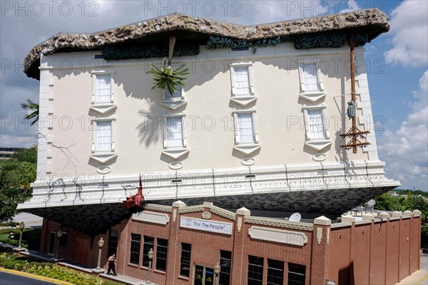 Florida, FL, South, Orlando, International Drive, WonderWorks, amusement park, upside down building, whimsical architecture, attract attention, eye ca