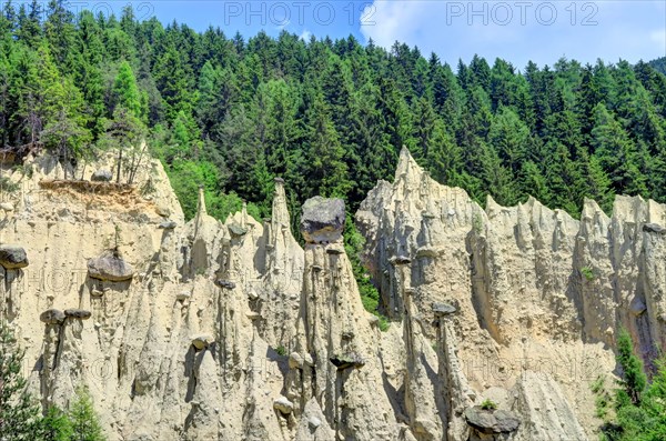 Earth Pyramids can be found in Ritten, above Bolzano, near Klobenstein, Oberbozen, and Unterinn; or  Platten near Percha in the Puster Valley.