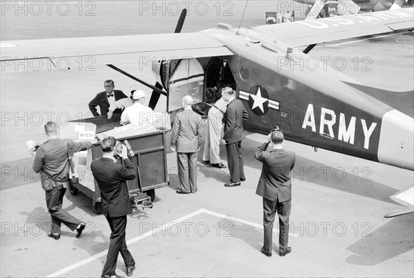 The Alabama National Guard prepares to fly polio vaccine from Birmingham to Haleyvilled during the epidemic of 1963, 1963. In the early 1950's, there were more than 20, 000 cases of polio each year. After polio vaccination began in 1955, cases dropped significantly. By 1960, the number of cases dropped to about 3, 000, and by 1979 there were only about 10. Image courtesy CDC/Mr. Stafford Smith.