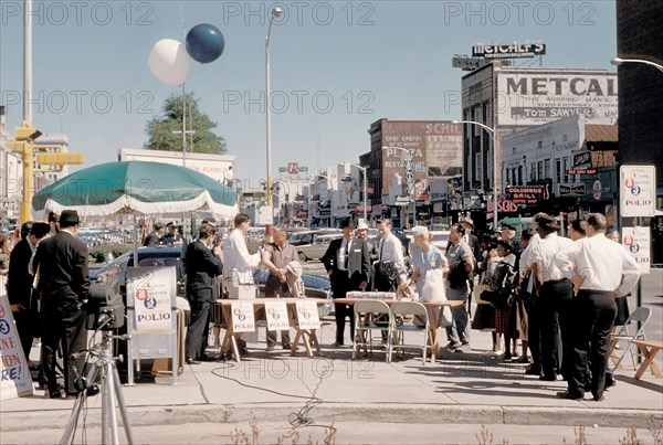 People in Columbus, Georgia awaiting polio vaccination during the earlier days of the National Polio Immunization Program, 1973. In the early 1950's, there were more than 20, 000 cases of polio each year. After polio vaccination began in 1955, cases dropped significantly. By 1960, the number of cases dropped to about 3, 000, and by 1979 there were only about 10. Image courtesy CDC/Charles N. Farmer.