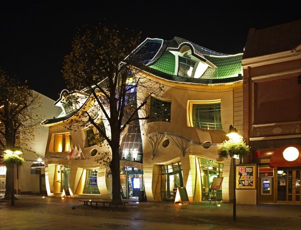 Crooked little house (Krzywy Domek) in Sopot. Poland