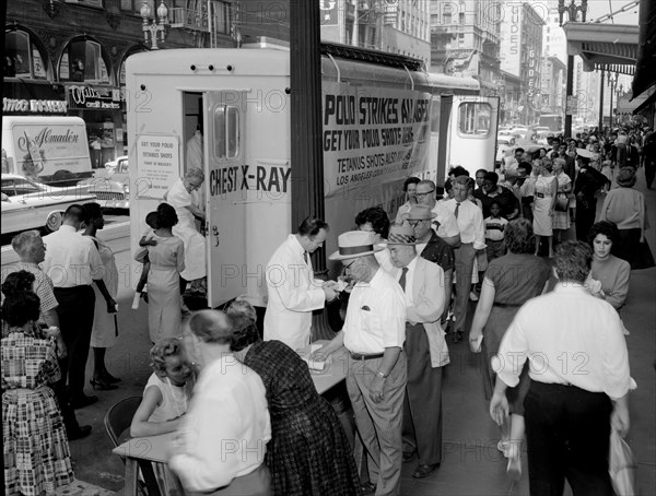 The new polio vaccine is given in Southern California,  ca. 1960.