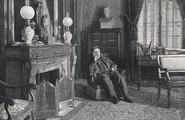 LOUIS PASTEUR (1822-1895) French biologist and chemist at his Paris home about 1890