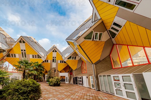 Cube houses - Kubuswoningen in Rotterdam Netherlands - architect Piet Blom - yellow houses - modern architecture - modern homes - modern house