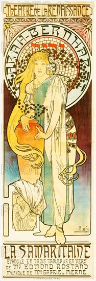 Alphonse Mucha, La Samaritaine: (Sarah Bernhardt), Art Nouveau poster, 1897