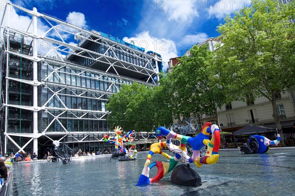 Stravinsky Fountain in Place Stravinsky, next to the Pompidou Centre, Paris, France