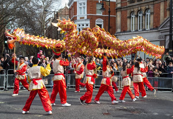 Celebrations for Chinese New Year in London to mark the Year of the Goat or Sheep 2015