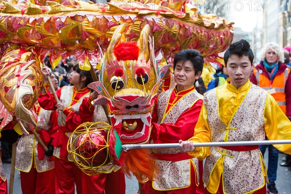 Celebrations for Chinese New Year in London to mark the Year of the Goat or Sheep 2015