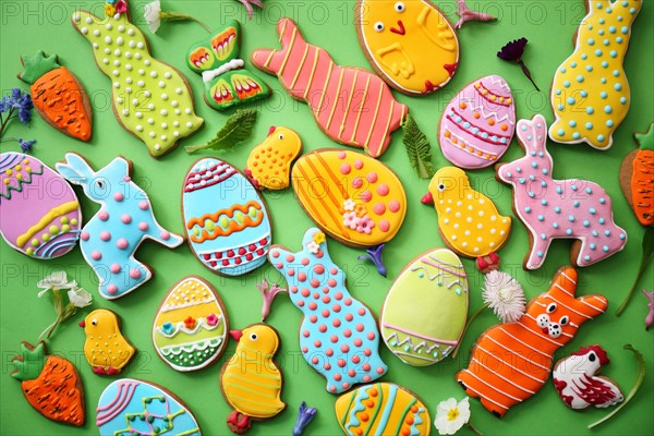 Easter cookies. Top view