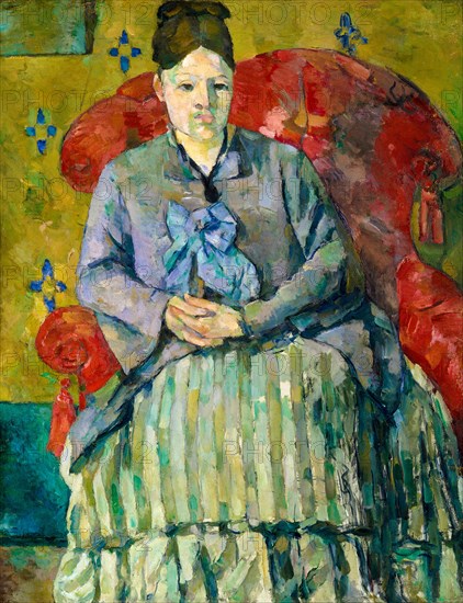 Paul Cézanne, Madame Cézanne in a Red Armchair, portrait painting, circa 1877