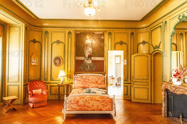 Rosemonde's chamber at Villa Arnaga at Cambo-les-Bains, home to the poet Edmond Rostand, author of Cyrano de Bergerac; Pays Basque, France