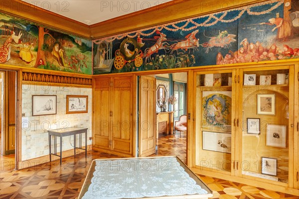 The "Boudoir de Rosemonde" of Villa Arnaga at Cambo-les-Bains, home to the poet Edmond Rostand, author of Cyrano de Bergerac; Pays Basque, France