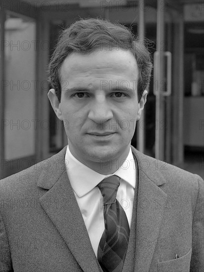 French director Francois Truffaut for Cinétol cinema, where his film plays [Le Peau Douce?] during Nouvelle Vague festival.