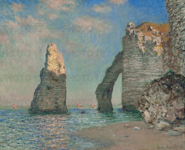 Claude Monet, French, 1840–1926, The Cliffs at Étretat, 1885, Oil on canvas, 25 5/8 x 32 in. (65.1 x 81.3 cm