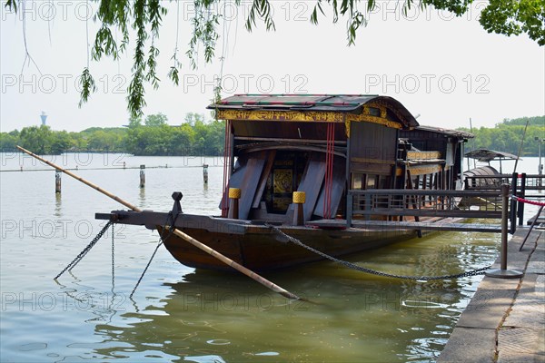 The famous Red Boat on south lake or Nanhu in Jiaxing. Where the Communist party of China first met in 1921. 2021 marks the centenary celebrations.