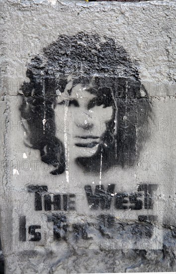 "The West is the Best", Jim Morrison stensil, La Paz ,Bolivia, South America