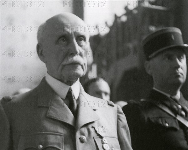 MARSHAL PHILIPPE PETAIN (1856-1951) French general at his trial for collaboration in August 1945