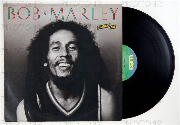 Cover of vinyl compilation album Chances Are by Bob Marley, released 1981 on WEA record label.