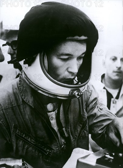 Jul 20, 1966; Cape Canevral, FL, USA; American Astronaut MICHAEL COLLINS, running tests for the mission. (Credit Image: ©