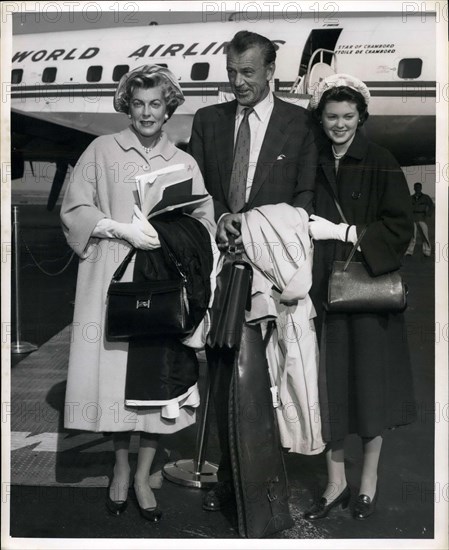 Mar. 31, 2012 - Gary Cooper, His Wife And Daughter, Maria, 17 Years Old, Are Shown As They Boarded A Trans World Airlines Plane