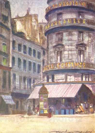 PARIS: La Samaritaine, antique print 1909
