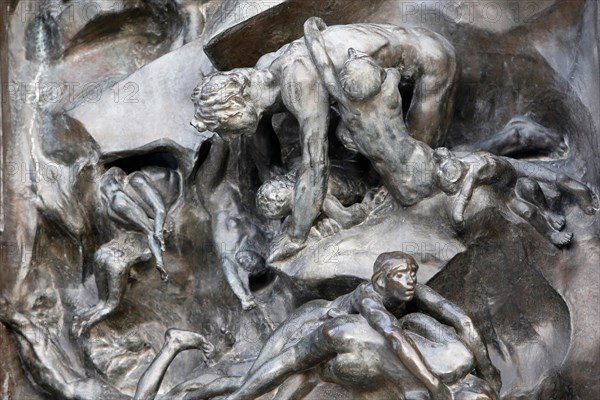 Rodin museum, Paris. The Gates of Hell. About 1890. Detail. France.