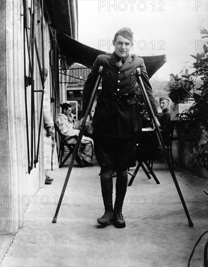 Ernest Hemingway recuperates from wounds in Milan, 1918