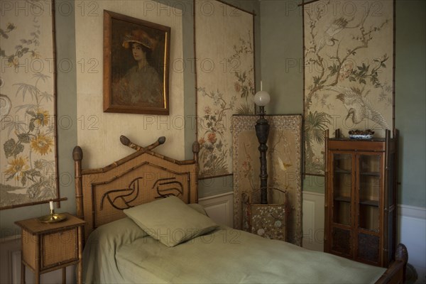 Nohant-Vic, the castle of George Sand (Le château de George Sand). Interior. A sleeping room. Schlafzimmer