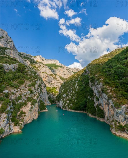 The Sainte croix lake and the canyon of Verdon River.National Park Mercantour. Alps of High Provence