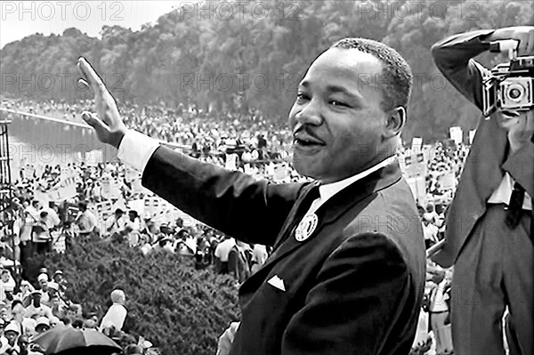 Martin Luther King Jr.speech standing in front of the Lincoln Memorial, during the March on Washington for Jobs and Freedom August 28, 1963