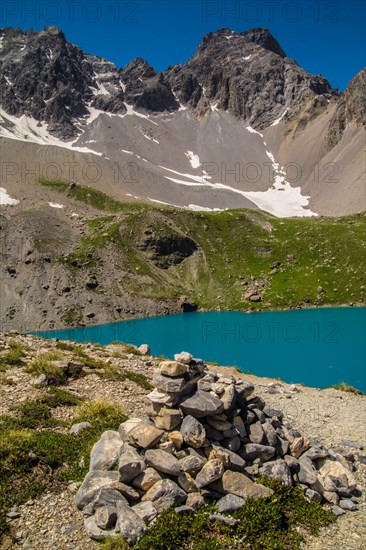 lake sainte anne qeyras in hautes alpes in france